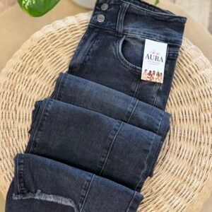 Jeans wide leg cintura doble